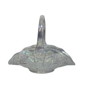 Vintage L.E. Smith Rainbow Iridescent Basket Glass Carnival